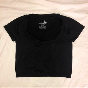 Free People Scoop Neck Cropped Baby Tee